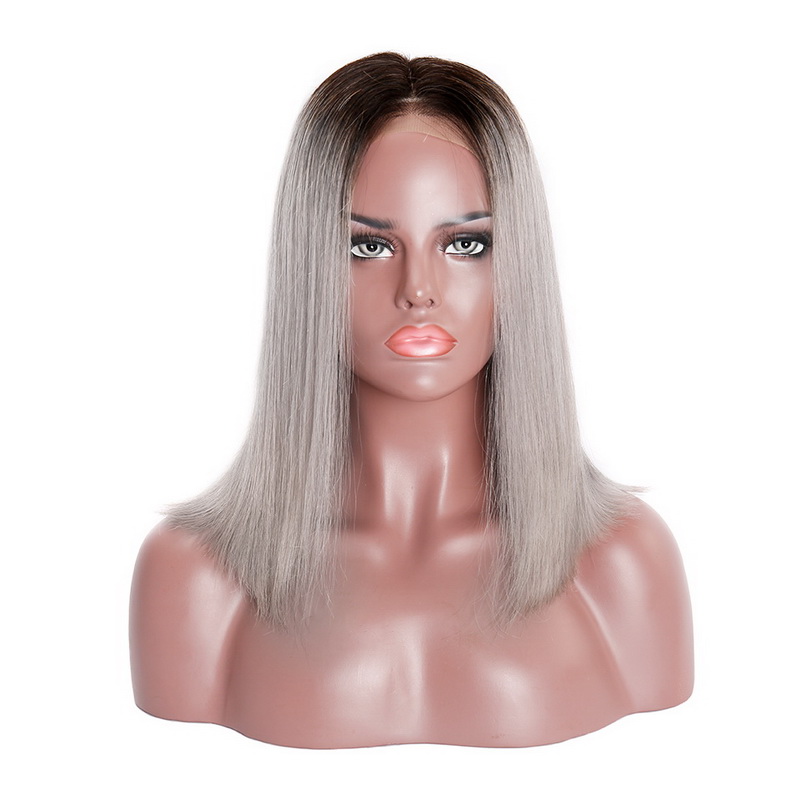 Stema Ombre 1B/Grey 13x4 Lace Front Straight Bob Wig